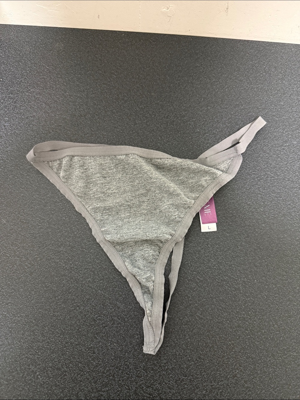 Adore Me Gray Cotton Thong Panty